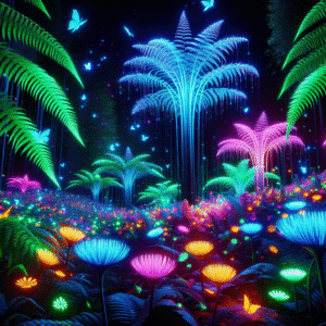 Neon Dreamscape: The Luminescent Garden