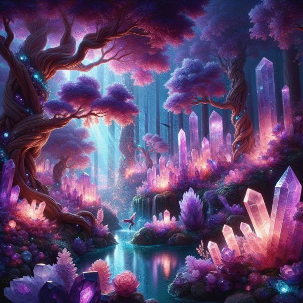 Luminous Forest of Crystals