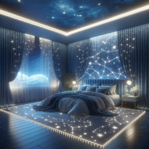 Celestial Canopy: Starry Night Bed Drapes