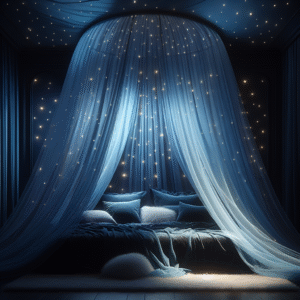 Celestial Canopy: Starry Night Bed Hangings