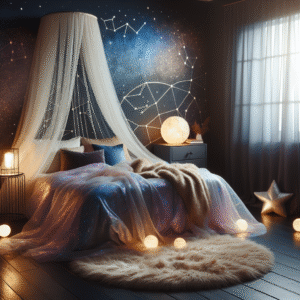 Celestial Canopy: Starry Night Bed Drapes