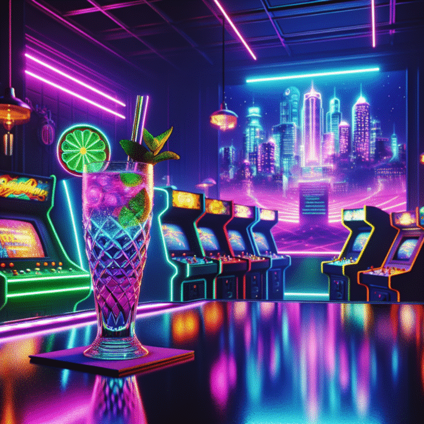Neon Nightcap: Electric Cherry Fizz
