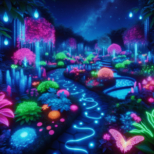 Neon Oasis: The Luminous Garden