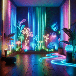 Luminous Dreamscape: The Neon Oasis