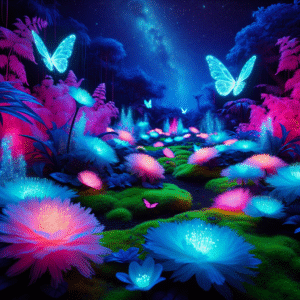 Neon Dreamscapes: Celestial Gardens