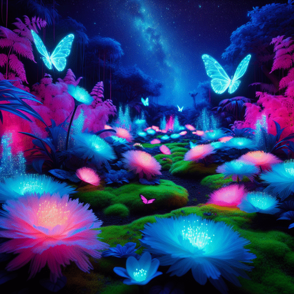 Neon Dreamscapes: Celestial Gardens