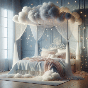 Whimsical Cloud Canopy Bed