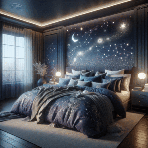 Celestial Canopy: The Starry Night Bedspread