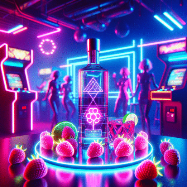 Neon Night Elixir: Retro Raspberry Vodka