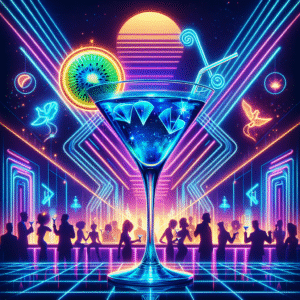 Neon Nightcap: Electric Blue Martini