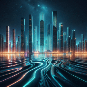 Neon Skyline Reflections